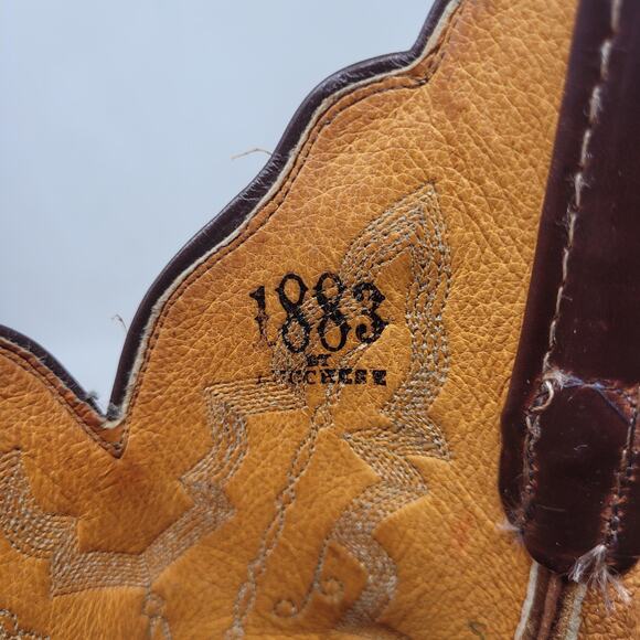 Lucchese 1883 Boots 6.5B Brown Lizard Leather Two Tone Cowboy Western Cowgirl - Picture 13 of 15